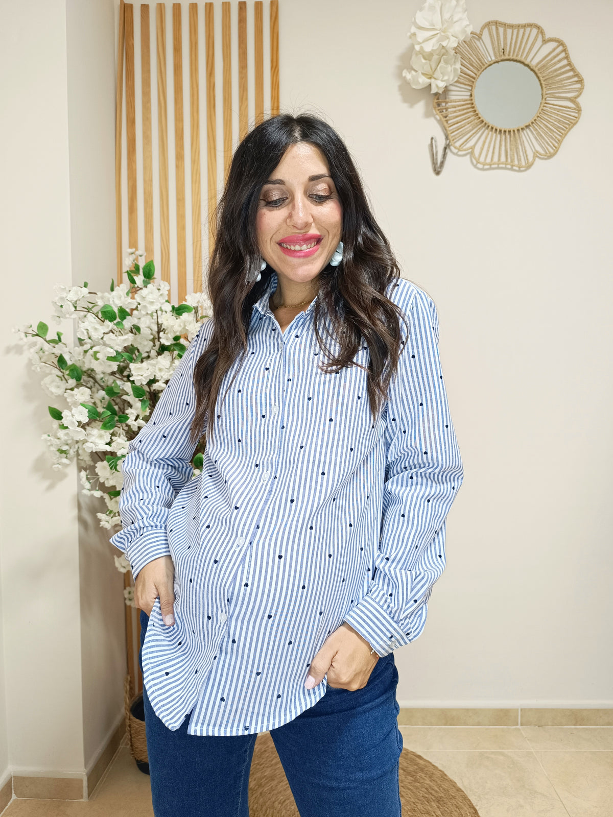 Look Chaleco Oporto azul + Camisa Roma azul