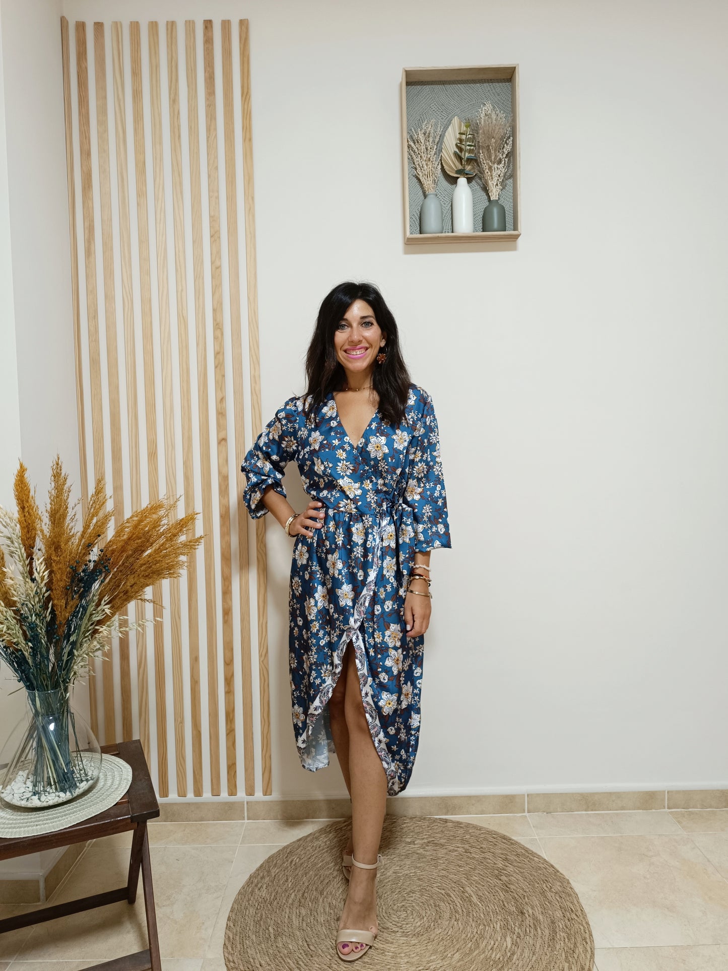 Vestido Melissa azul petróleo