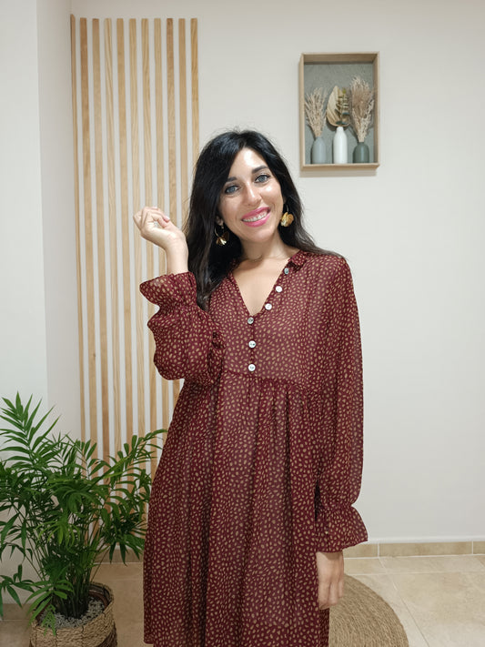 Vestido Bimba granate