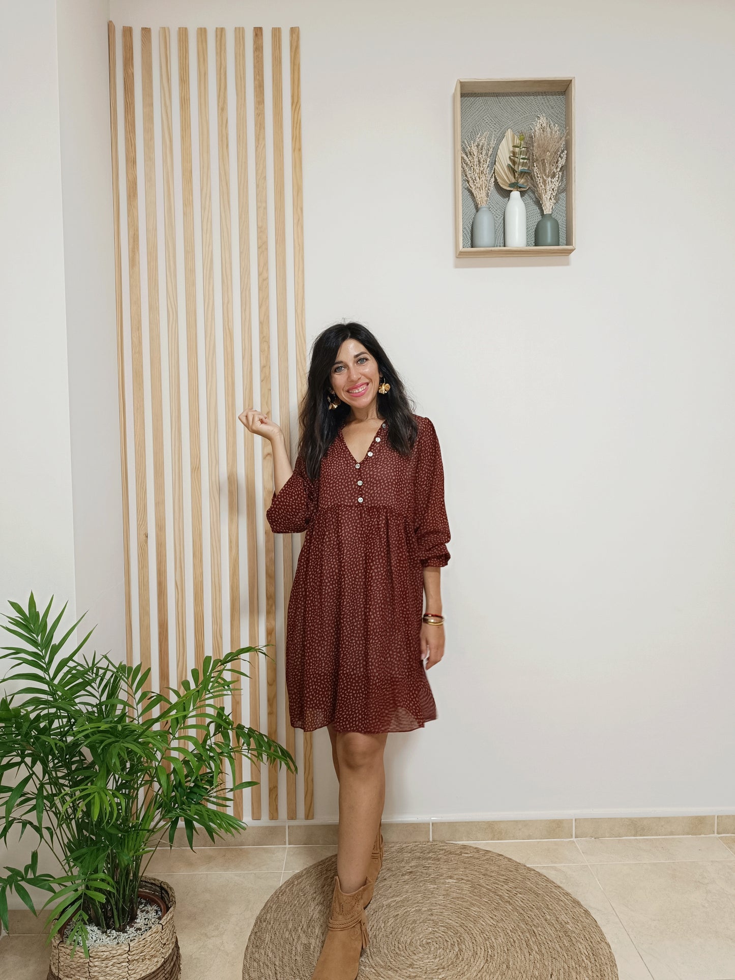 Vestido Bimba granate