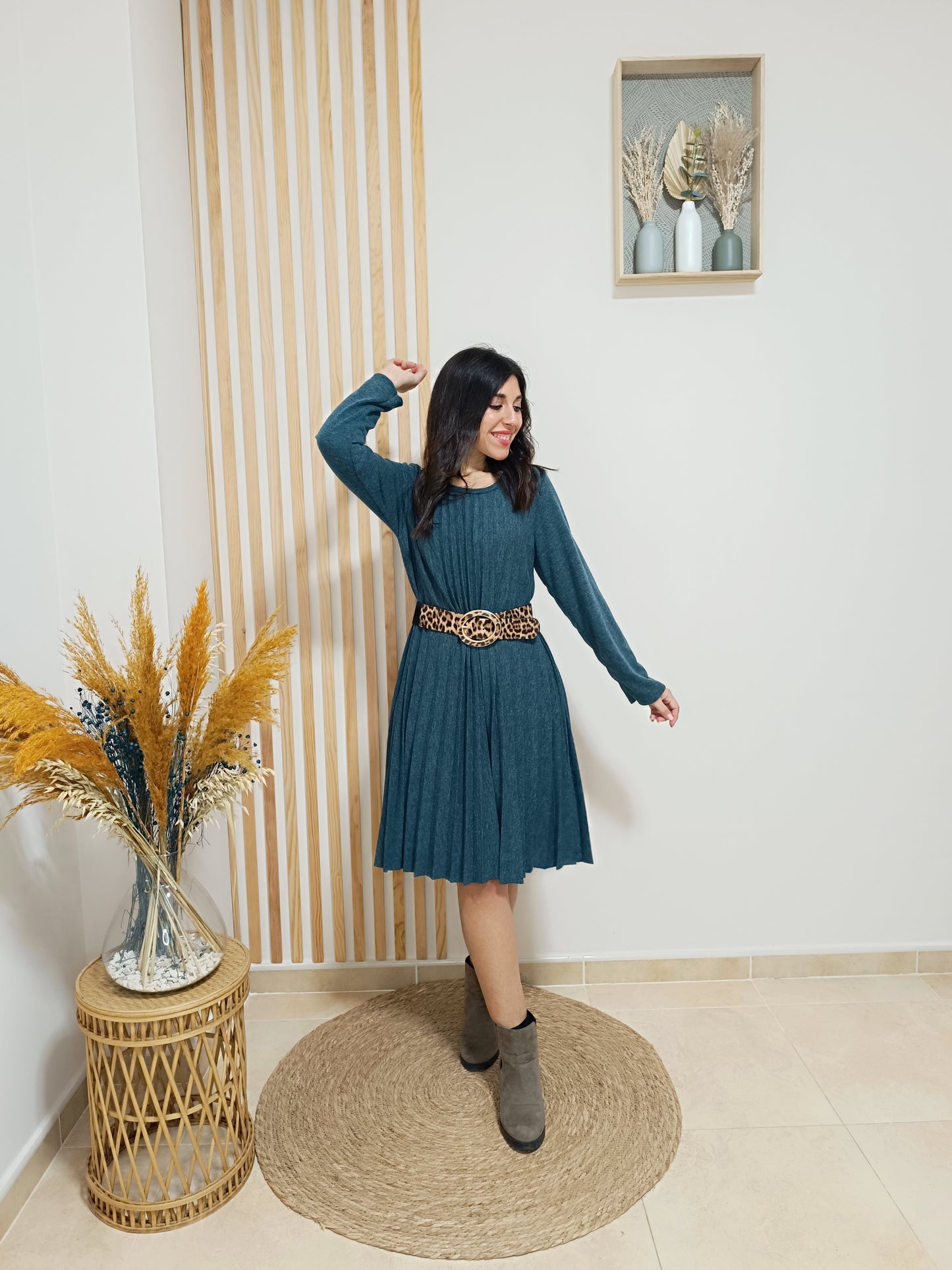 Vestido Ada verde botella