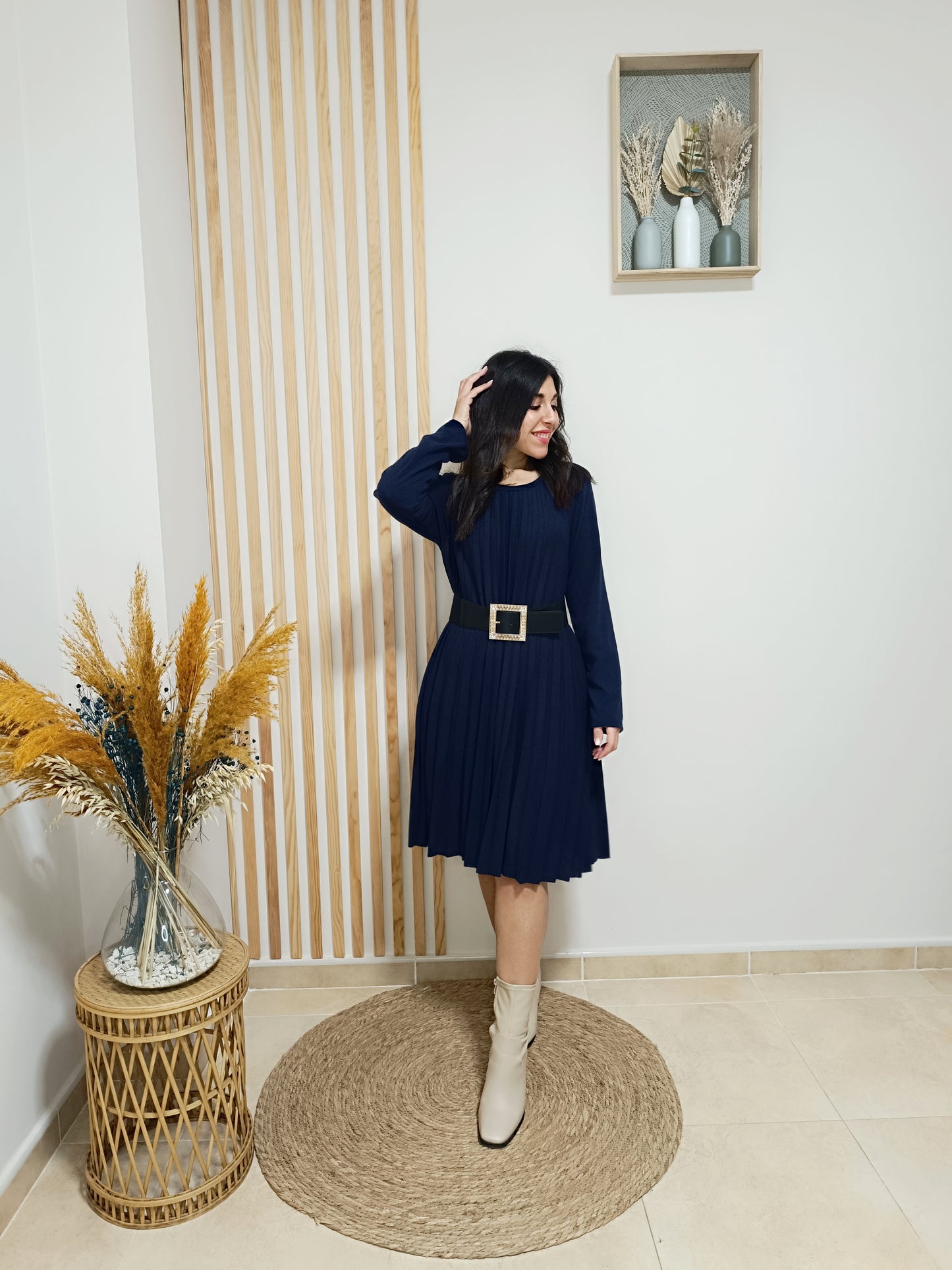 Vestido Ada azul marino