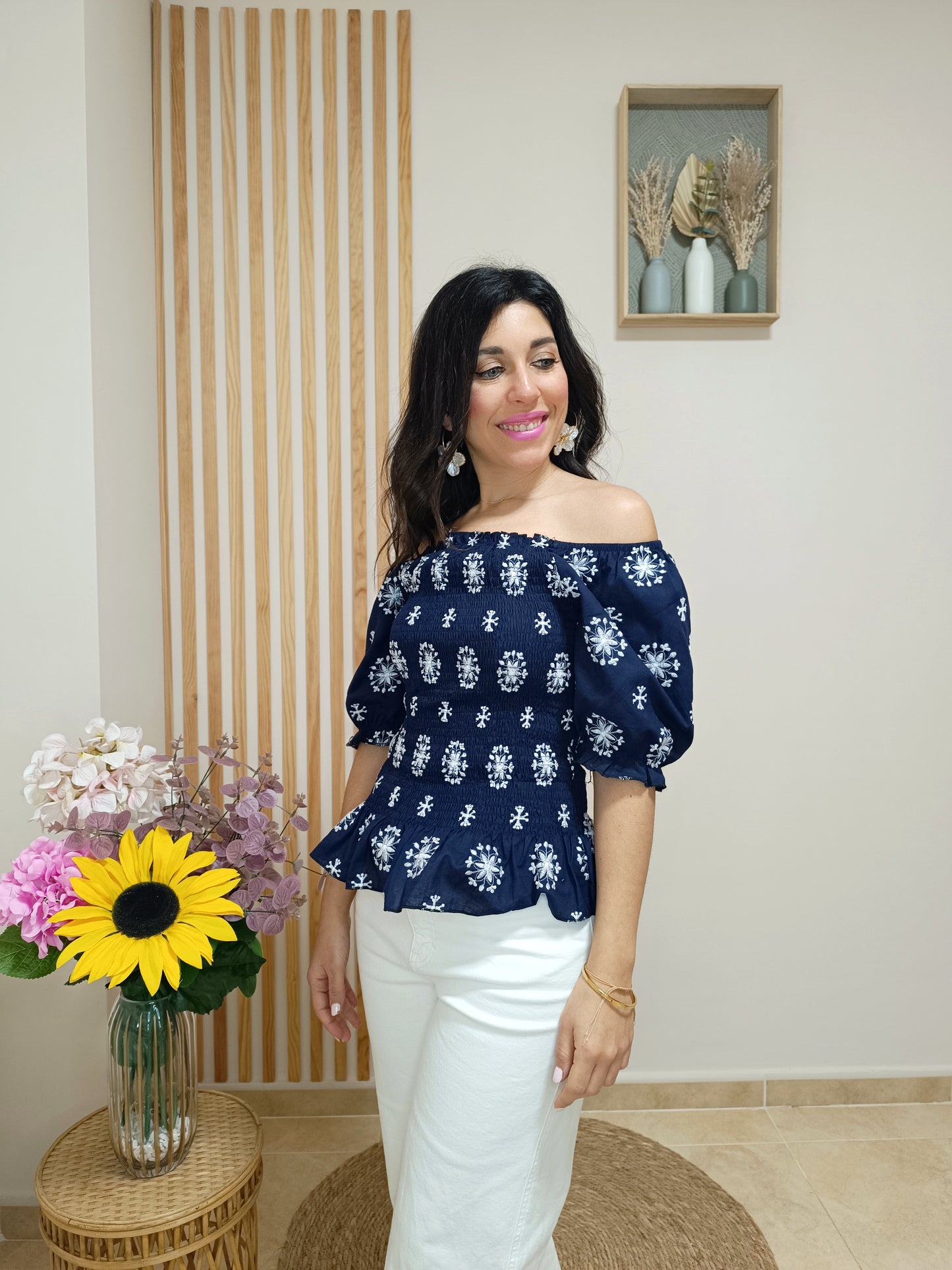 Blusa Nápoles azul marino