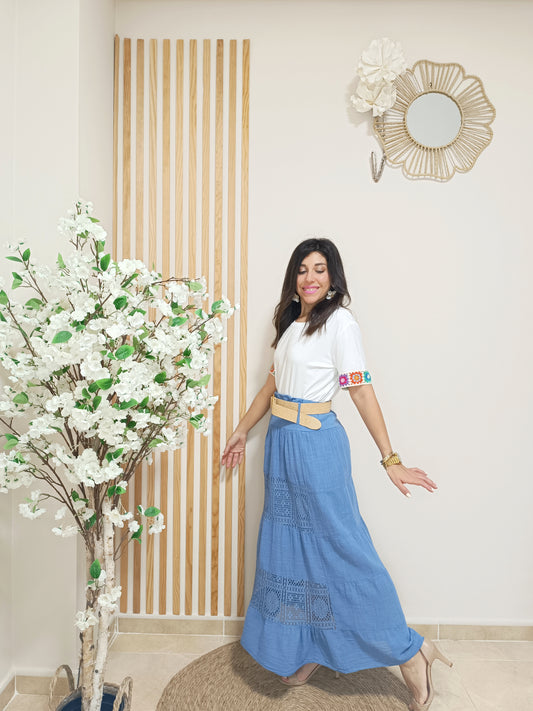 Falda Ibiza azul tejano