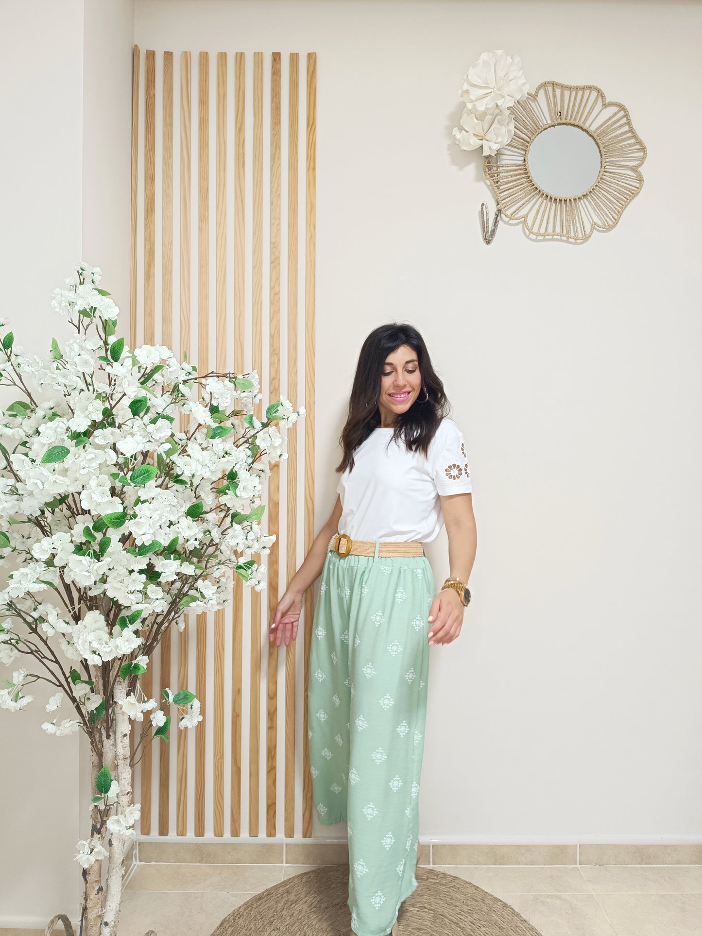 Pantalón Carlota verde mint