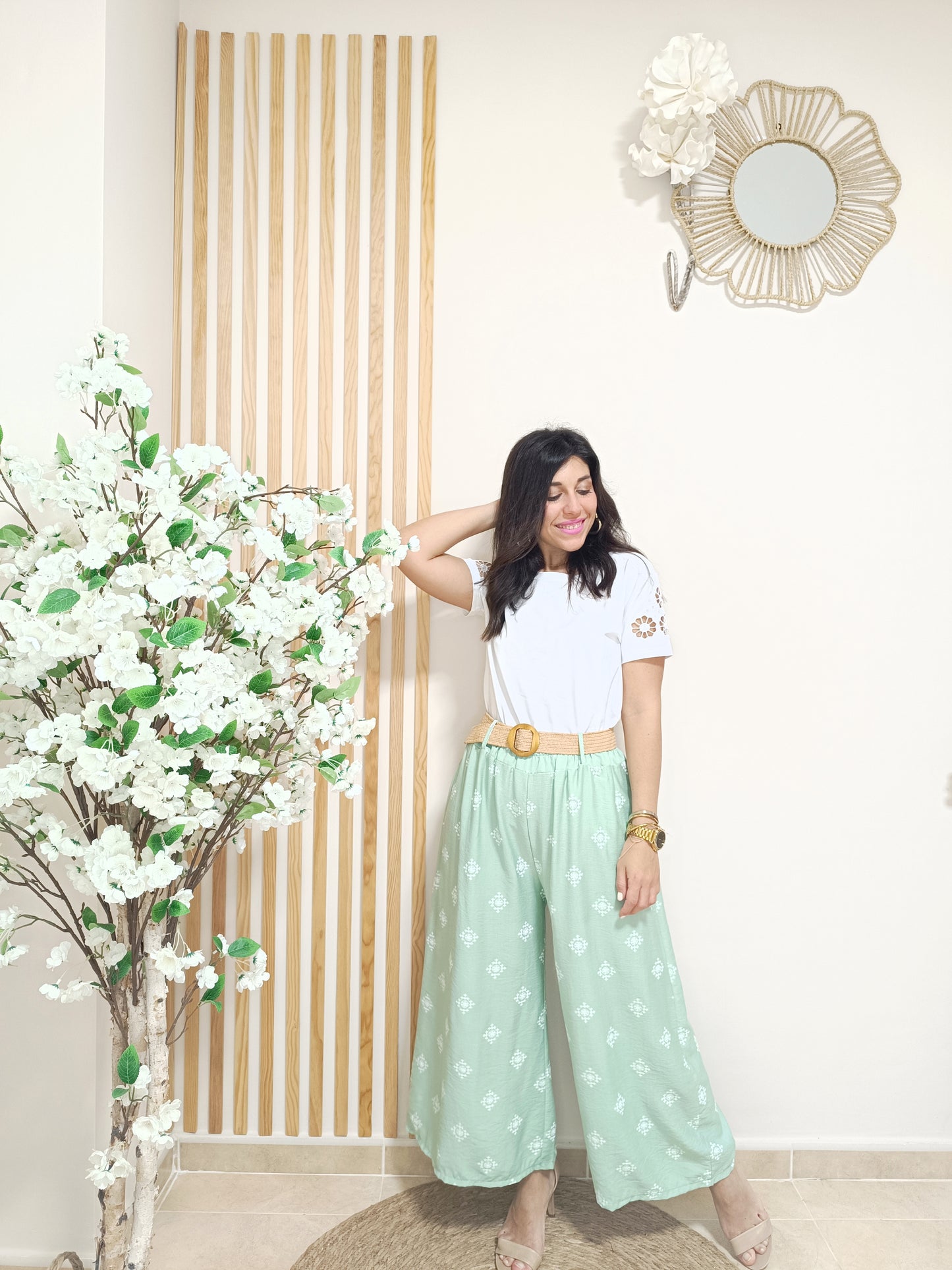 Pantalón Carlota verde mint