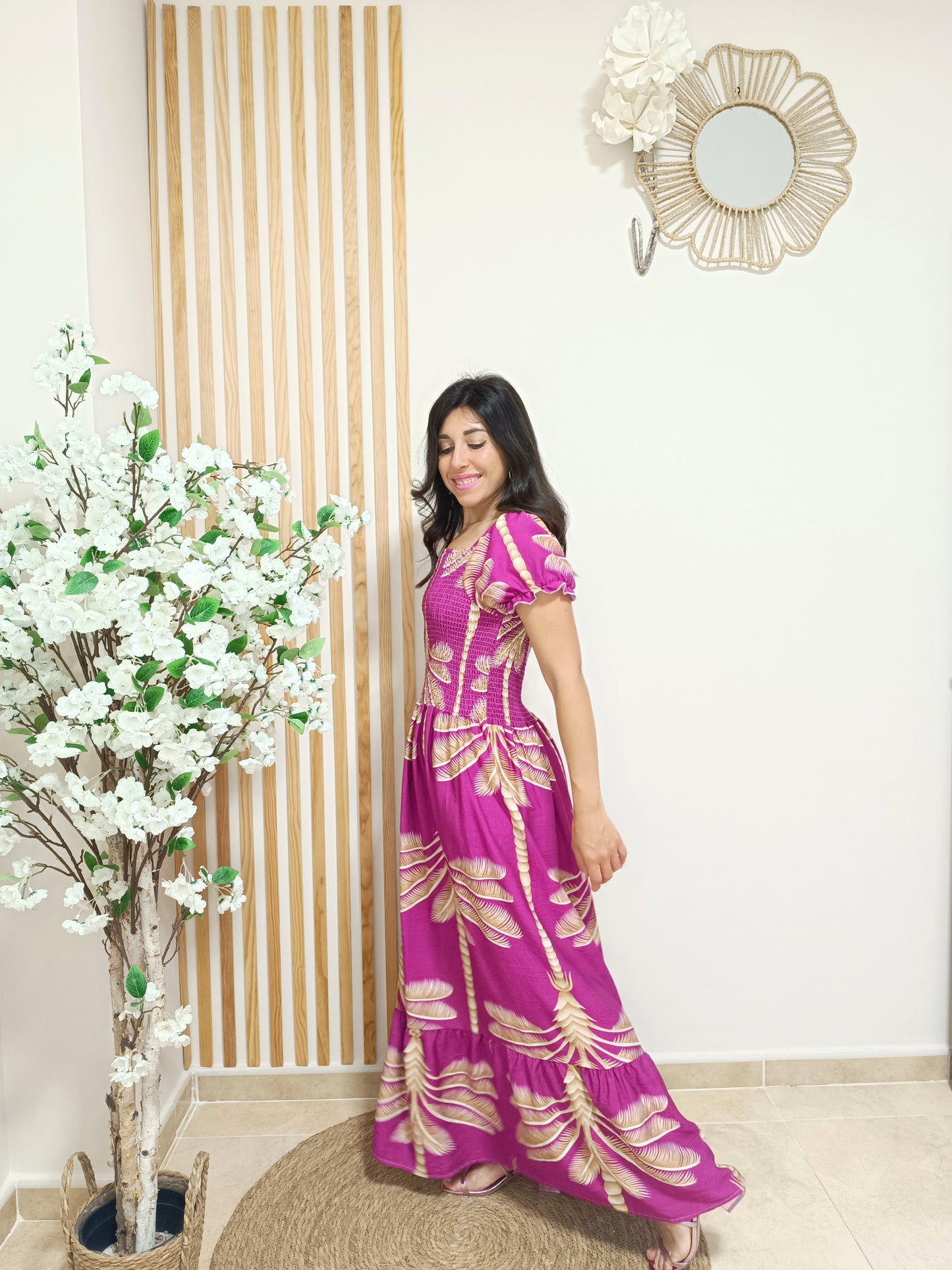 Vestido Mil Palmeras buganvilla