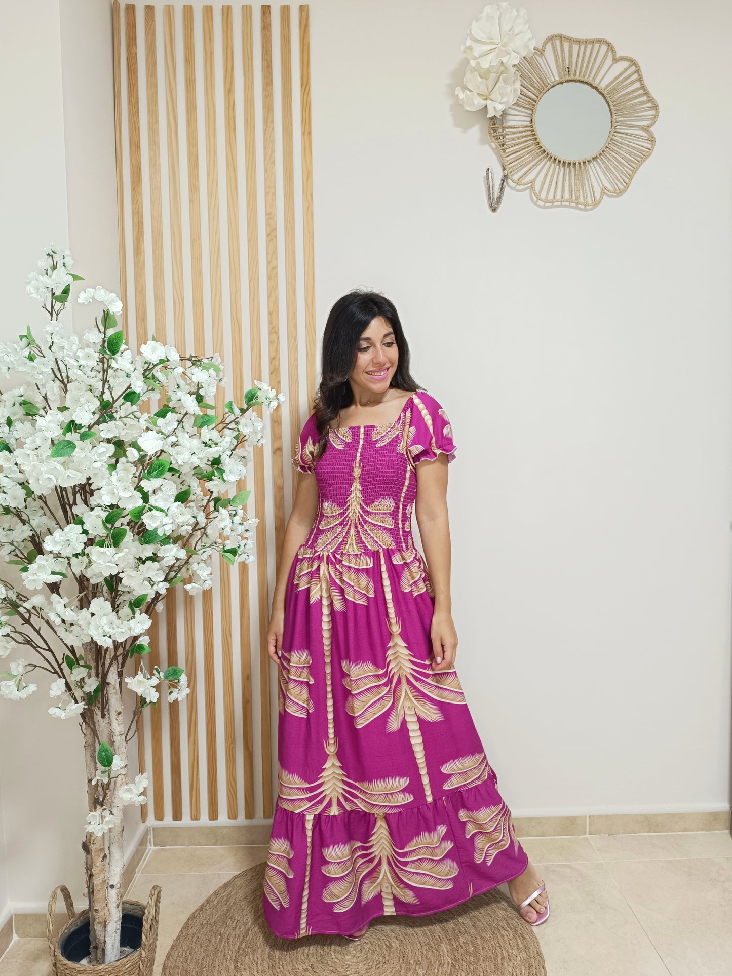 Vestido Mil Palmeras buganvilla