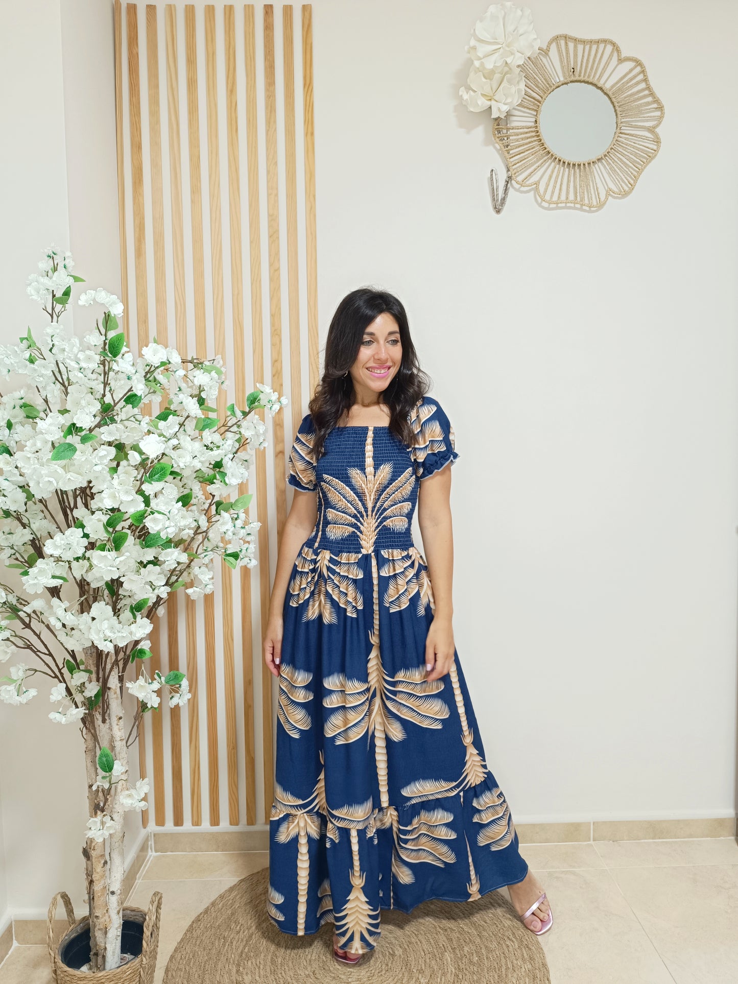 Vestido Mil Palmeras azul marino