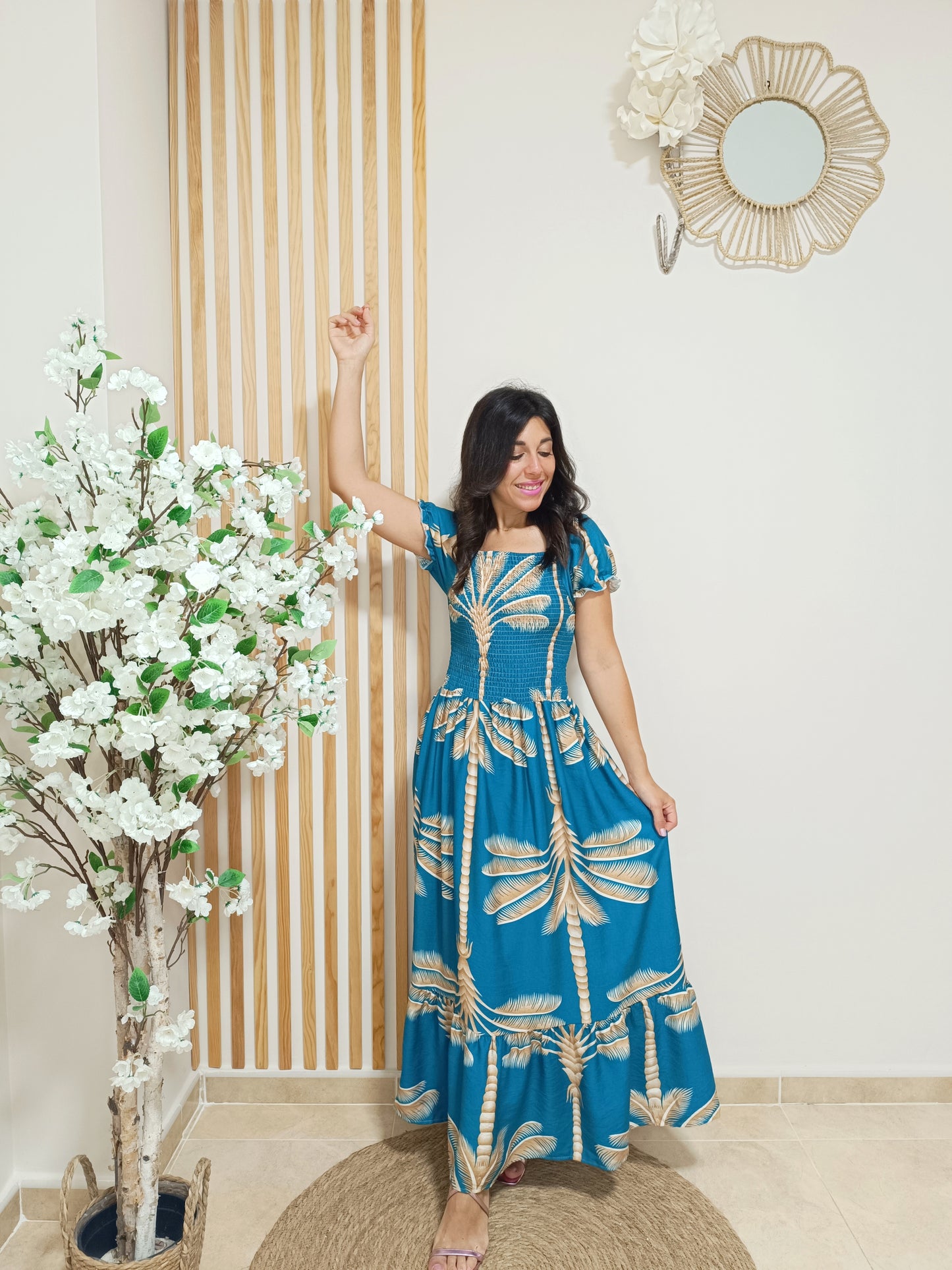 Vestido Mil Palmeras turquesa