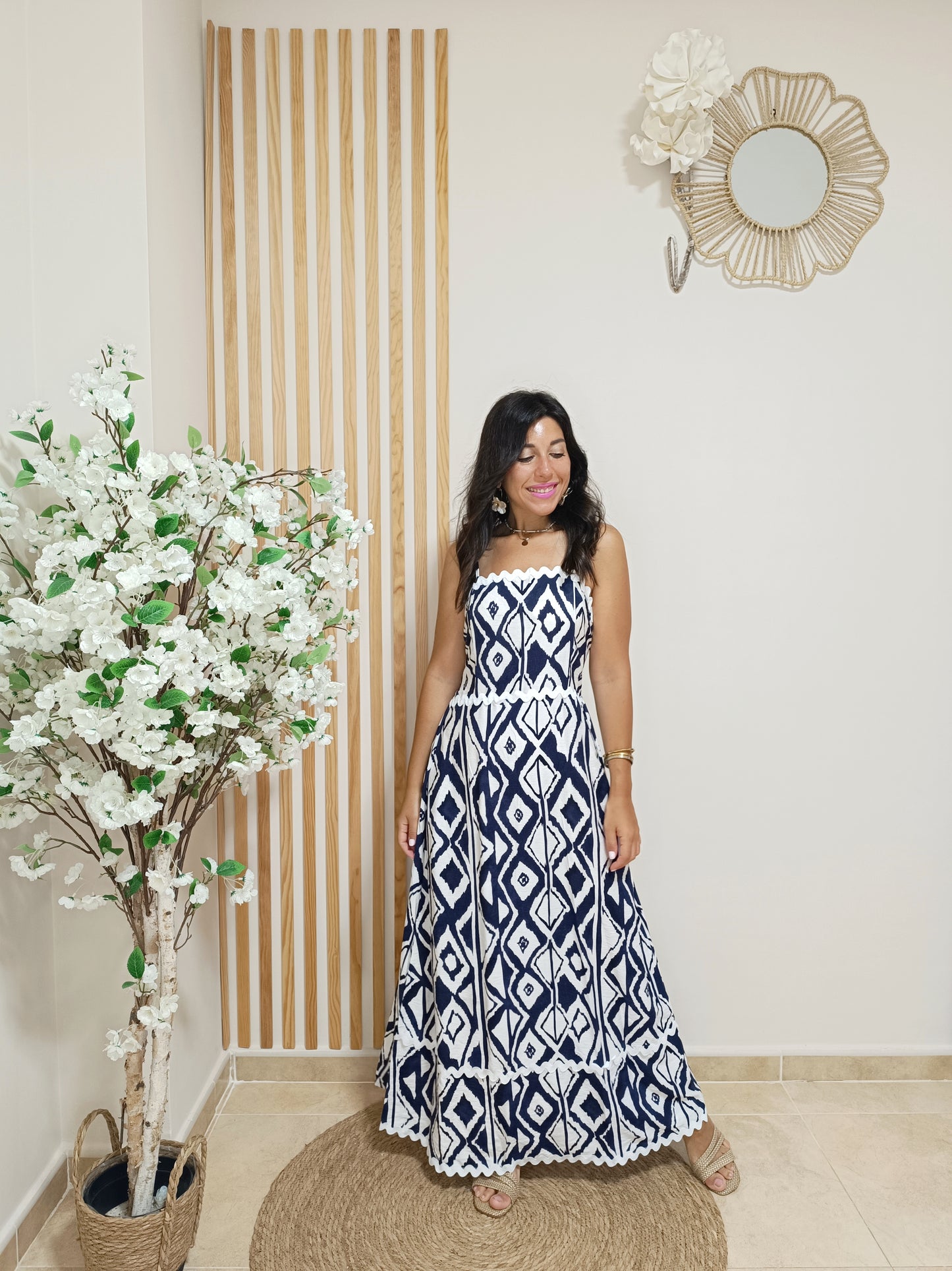 Vestido Creta azul marino
