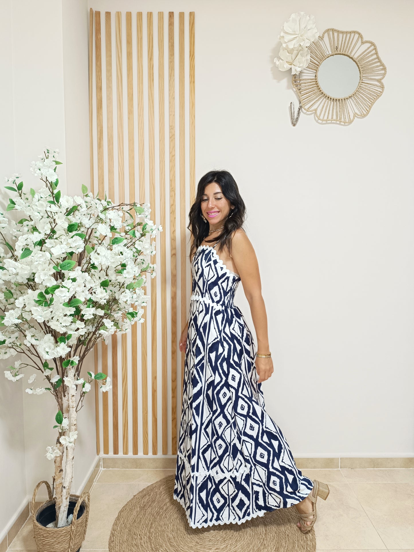 Vestido Creta azul marino