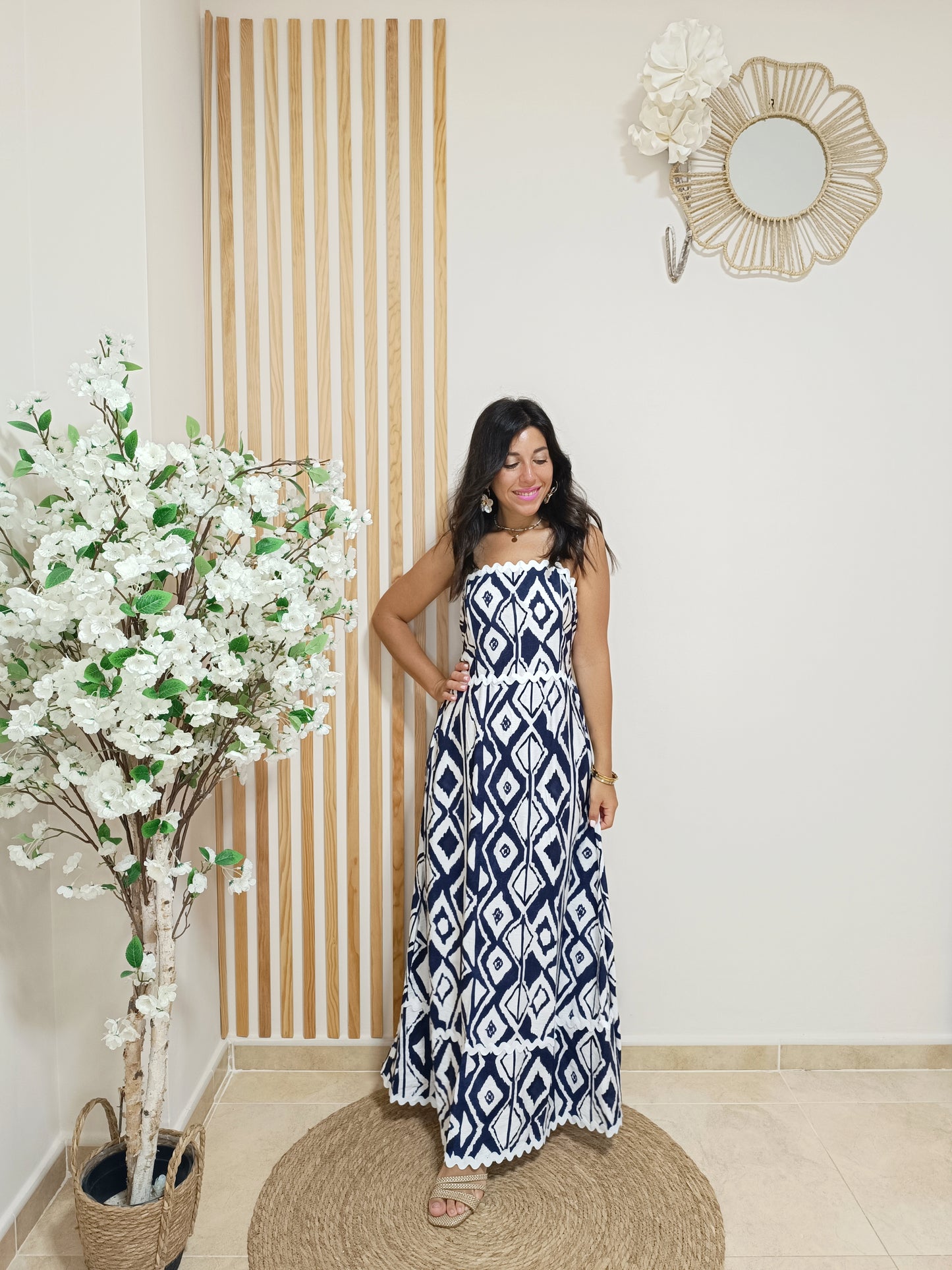 Vestido Creta azul marino