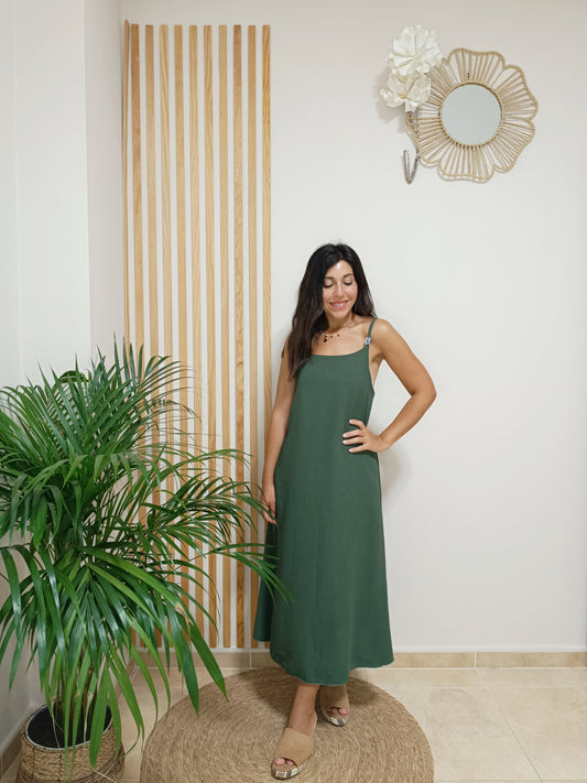 Vestido Nilo verde kaki