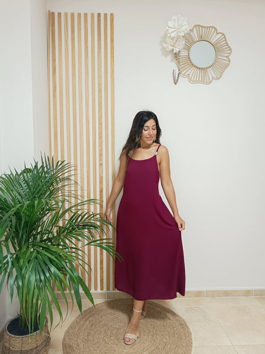 Vestido Nilo granate