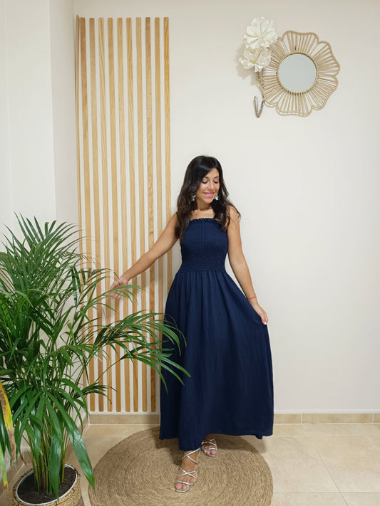 Vestido Victoria azul marino