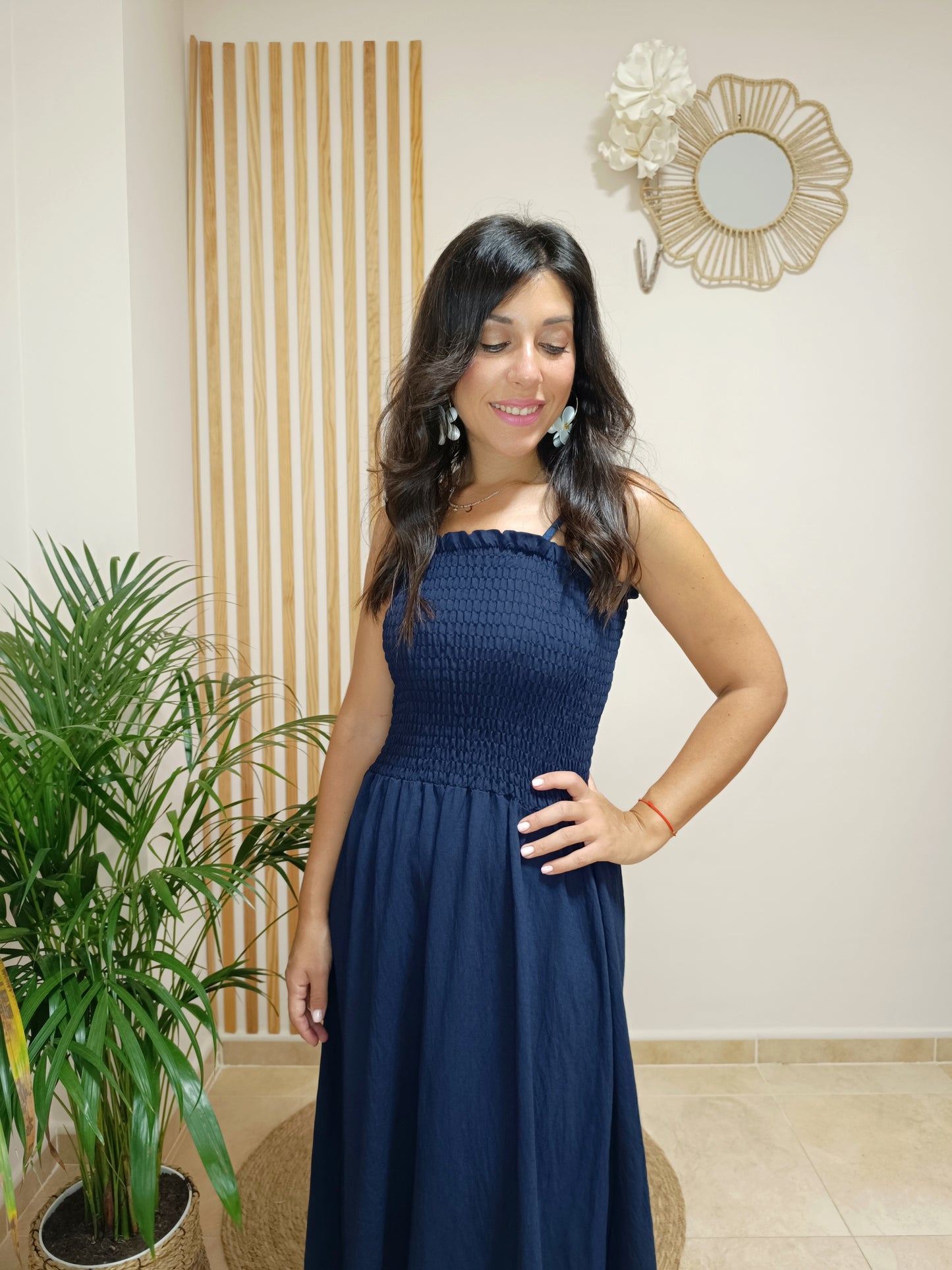 Vestido Victoria azul marino