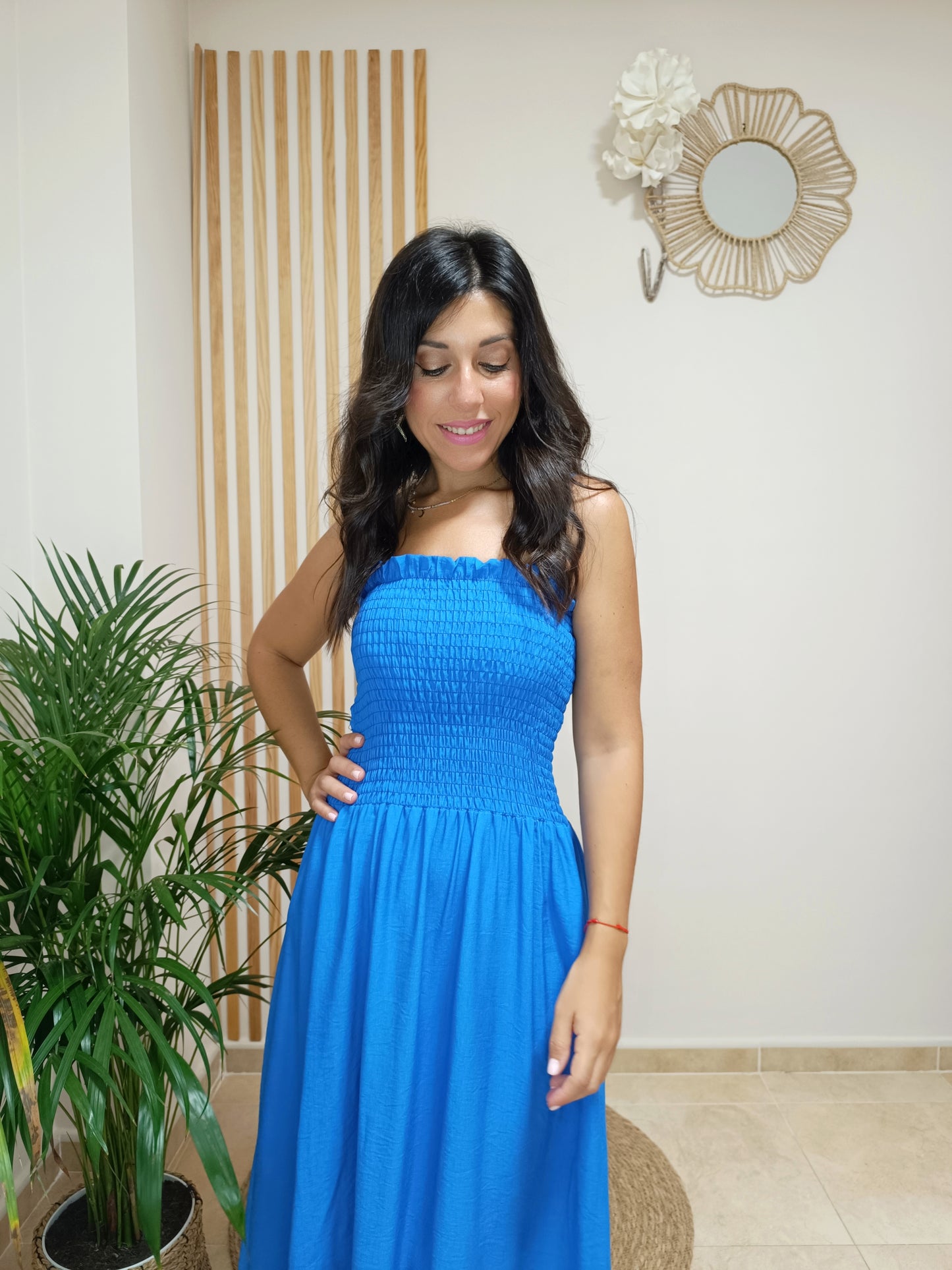 Vestido Victoria azul eléctrico