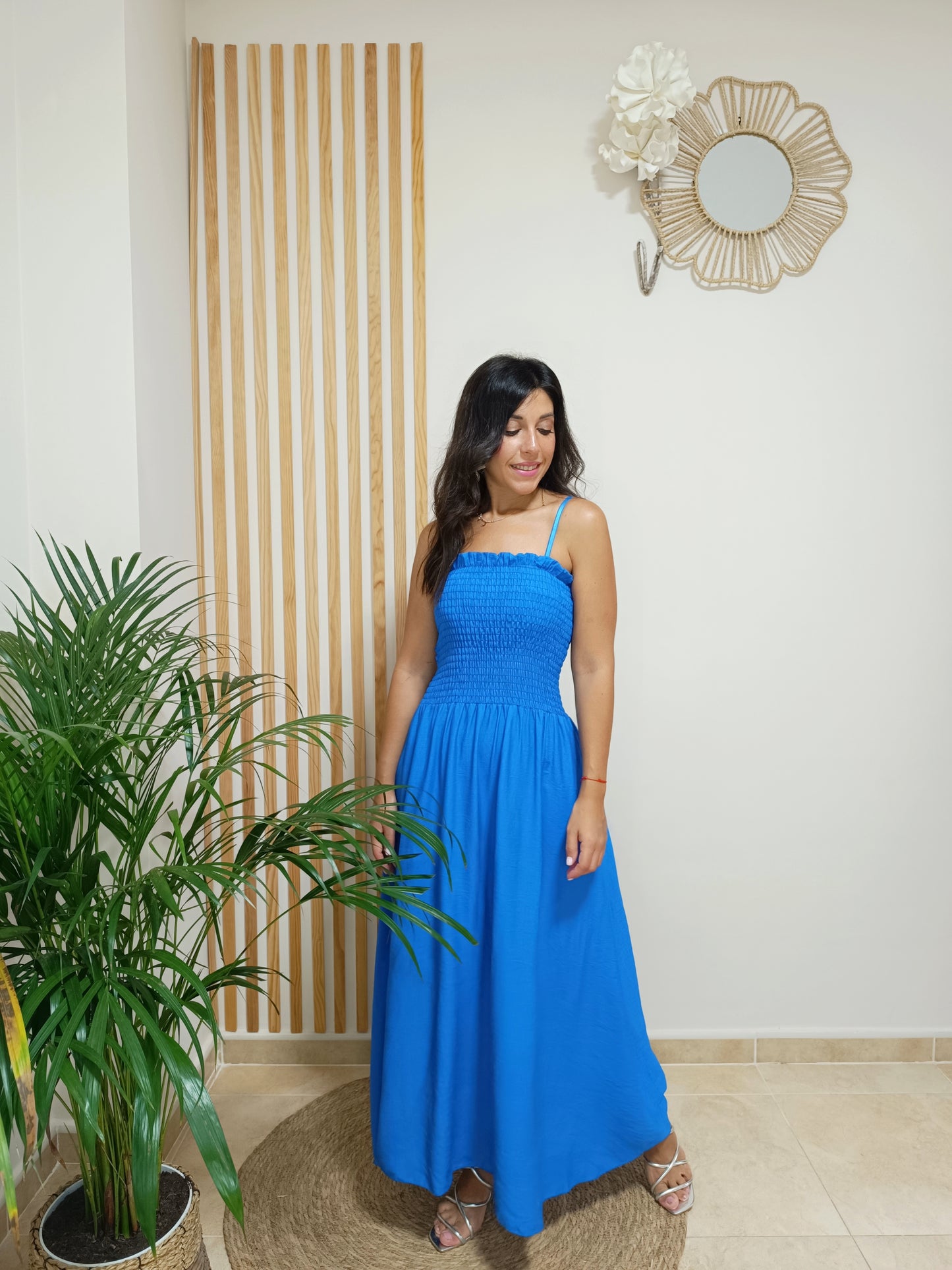 Vestido Victoria azul eléctrico