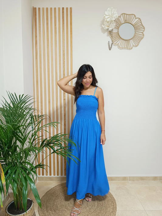 Vestido Victoria azul eléctrico