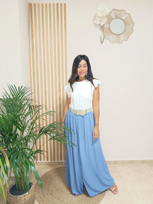 Falda Marian azul tejano