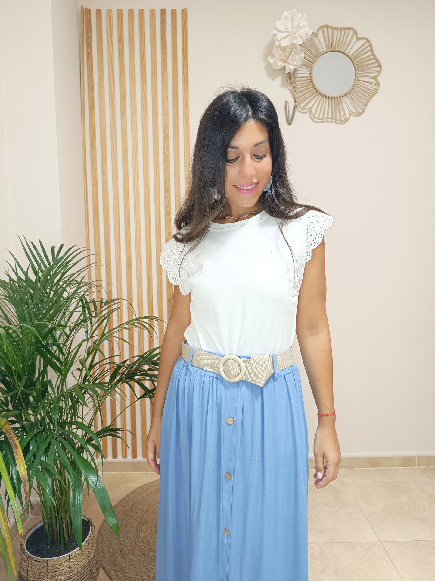 Falda Marian azul tejano