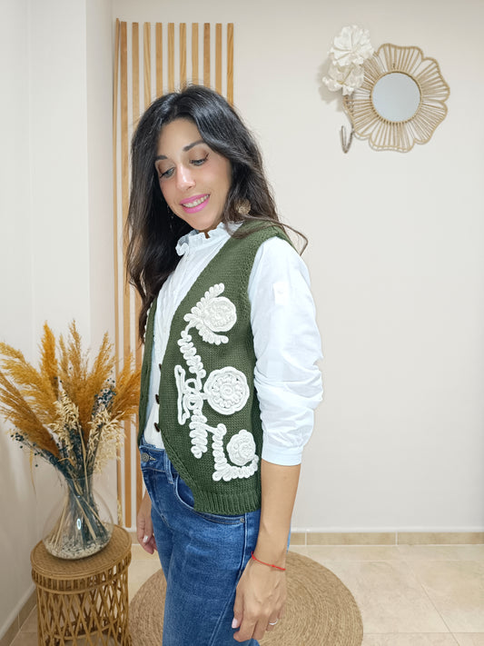 Chaleco Sabina verde caqui