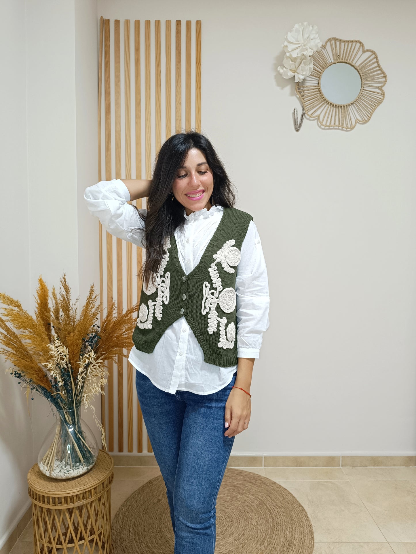 Chaleco Sabina verde caqui