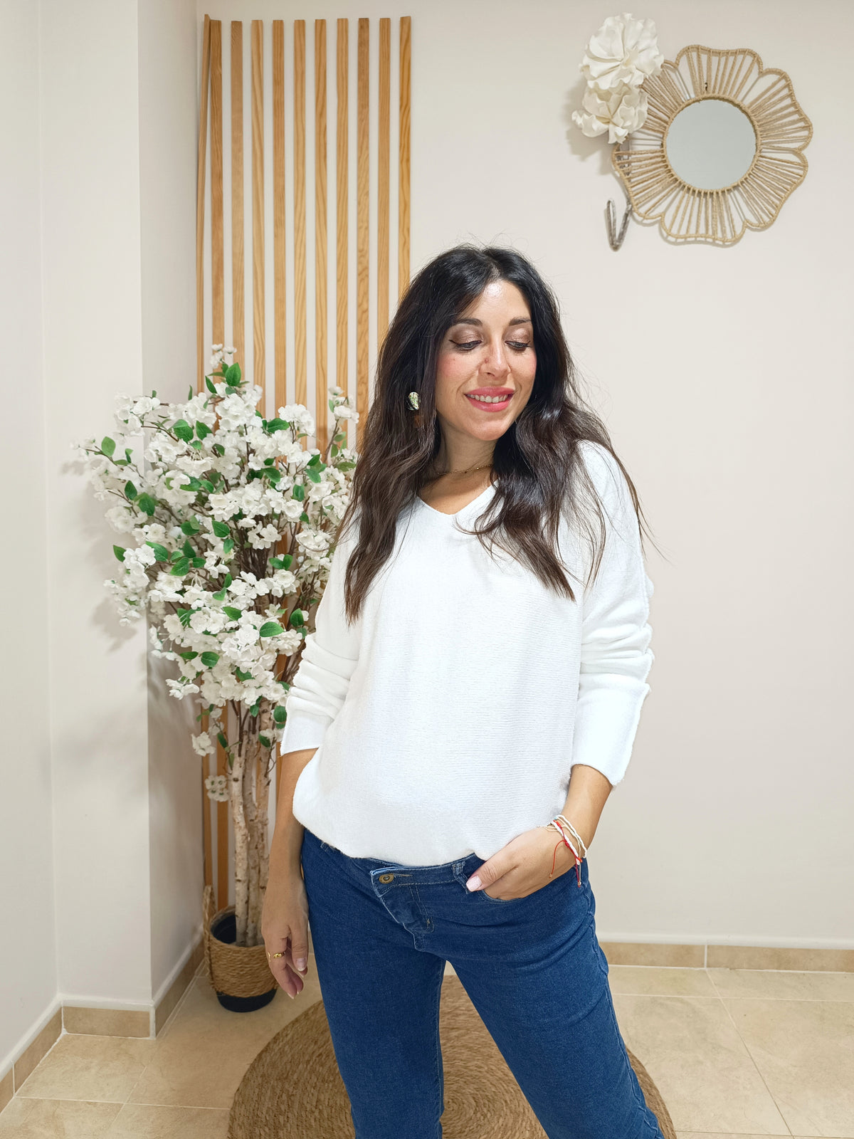 Jersey pico blanco Oversize