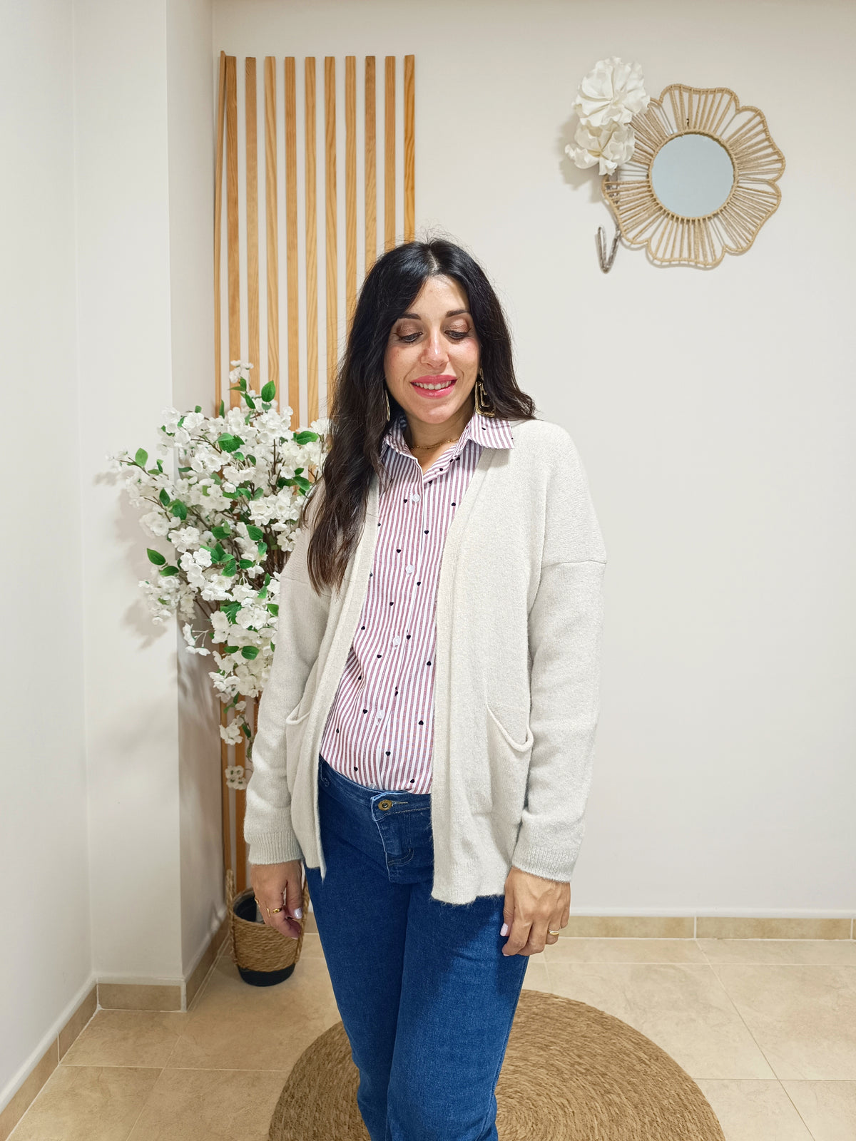 Chaqueta punto Hanna beige
