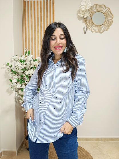 Look Chaleco Oporto azul + Camisa Roma azul