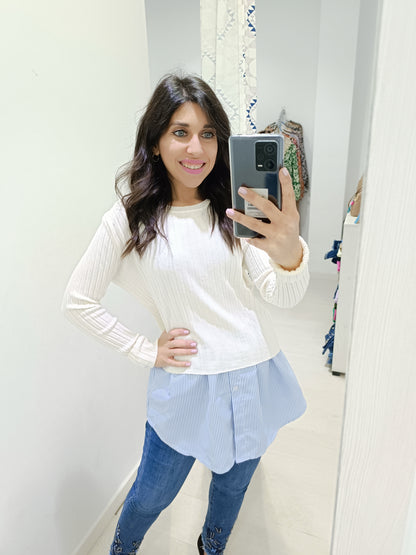 Faldón rayas azules