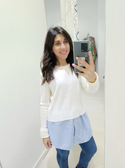 Faldón rayas azules