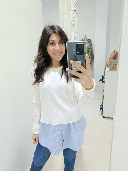 Faldón rayas azules