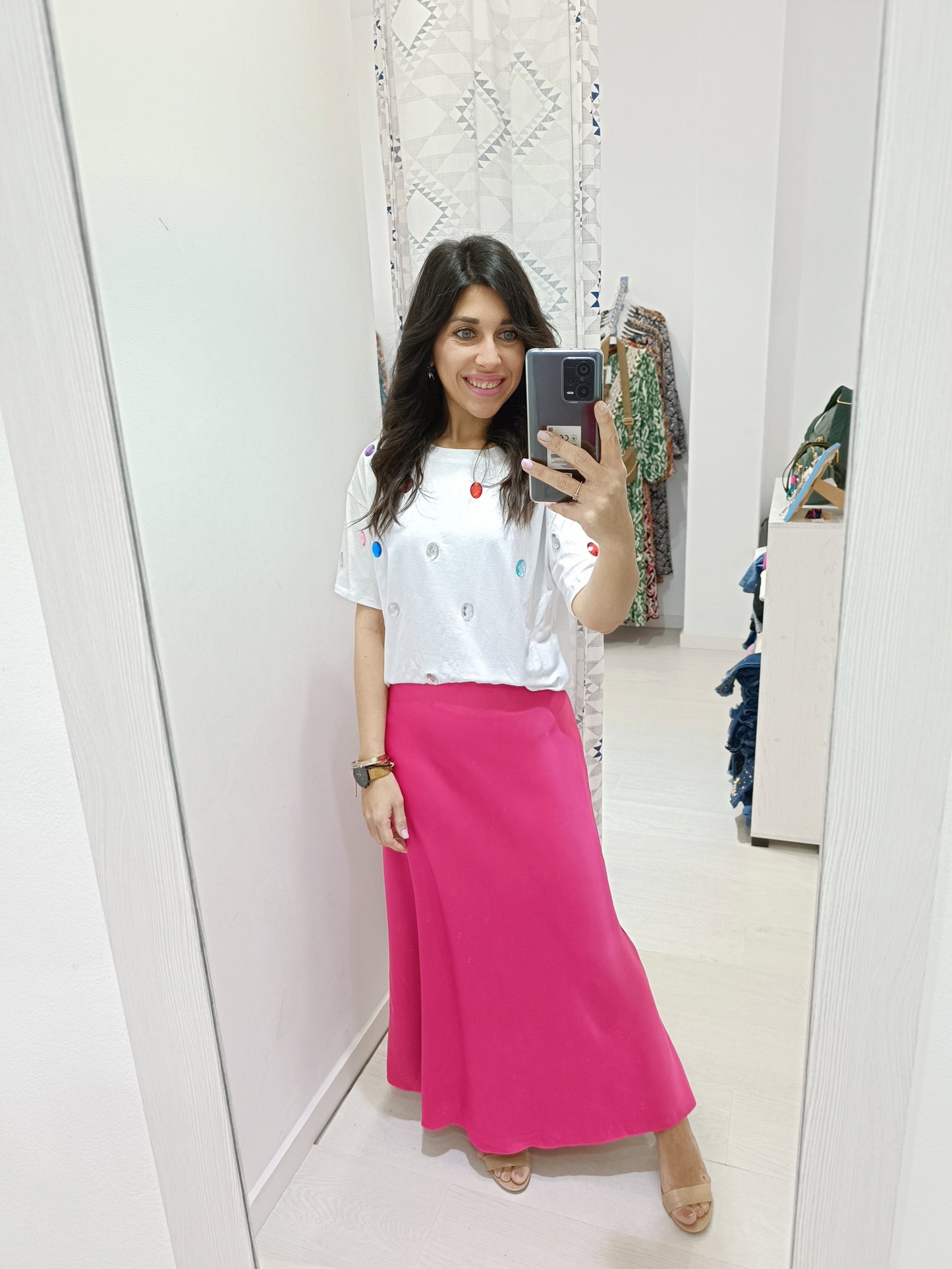 Falda Rania fucsia
