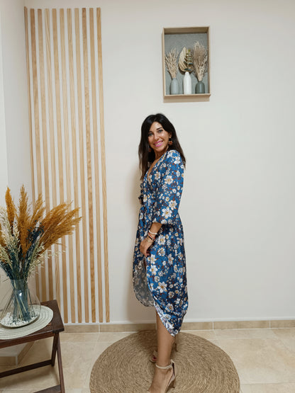 Vestido Melissa azul petróleo