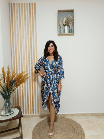 Vestido Melissa azul petróleo