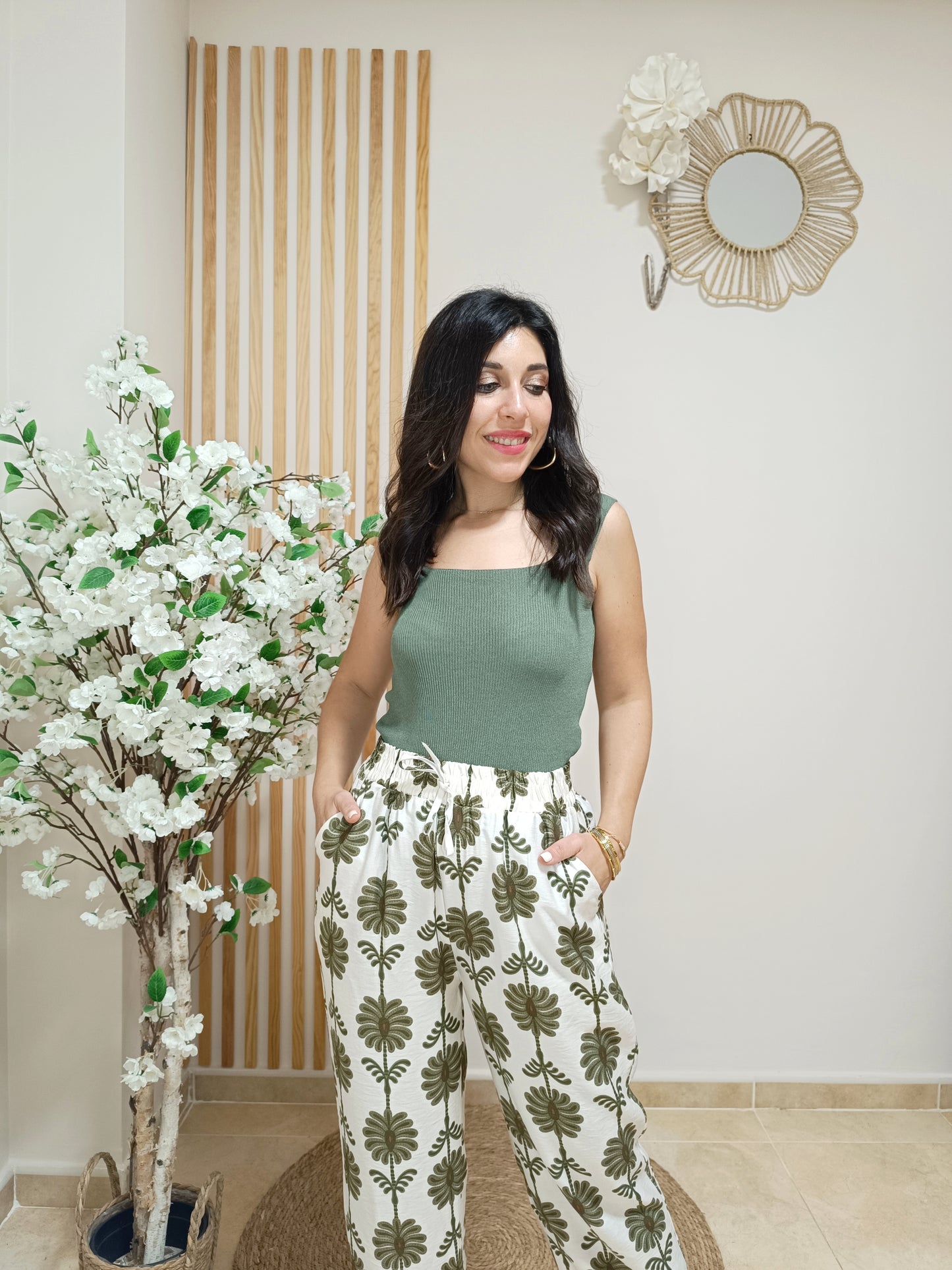 Pantalón Tanis verde caqui