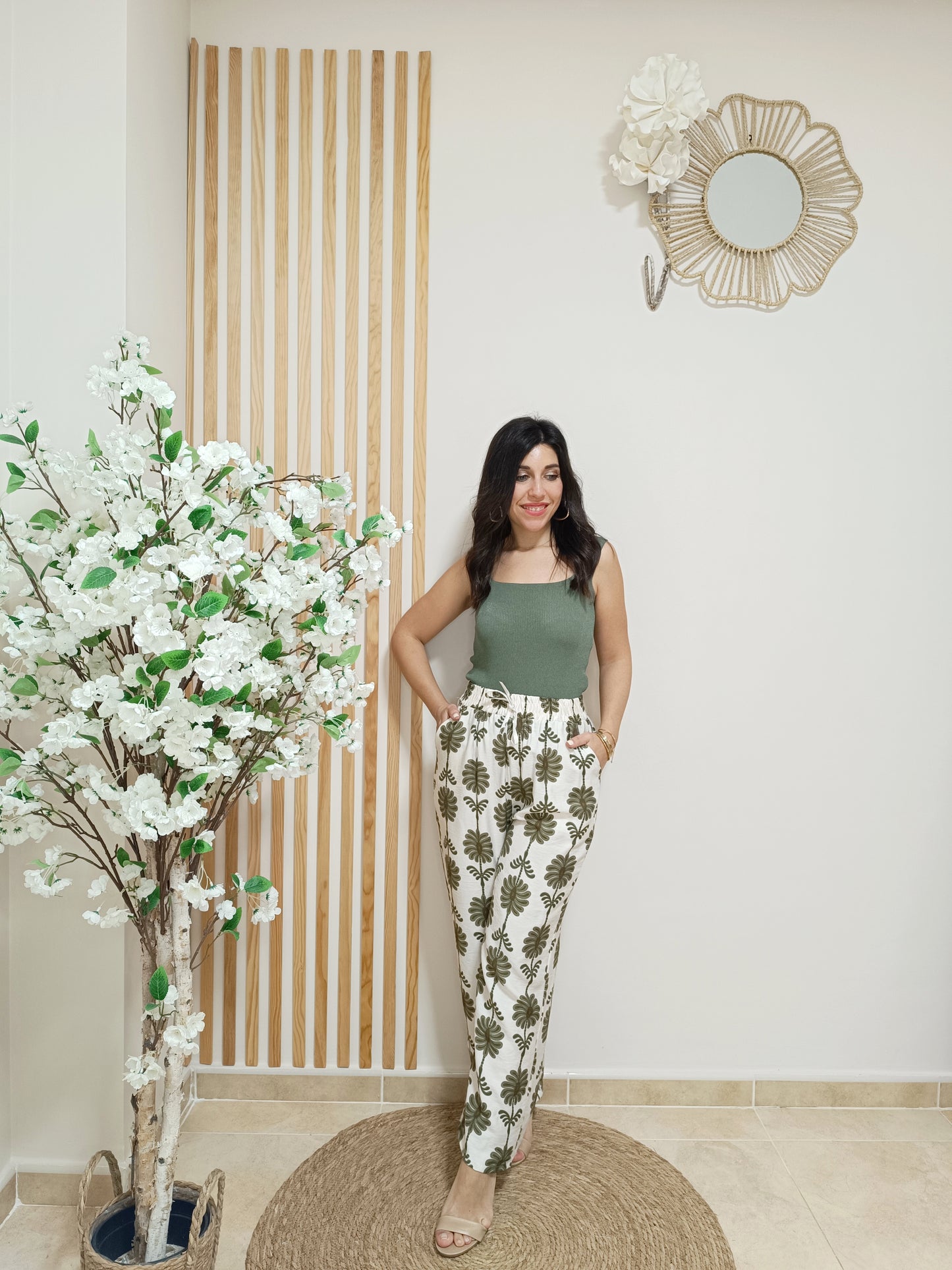 Pantalón Tanis verde caqui