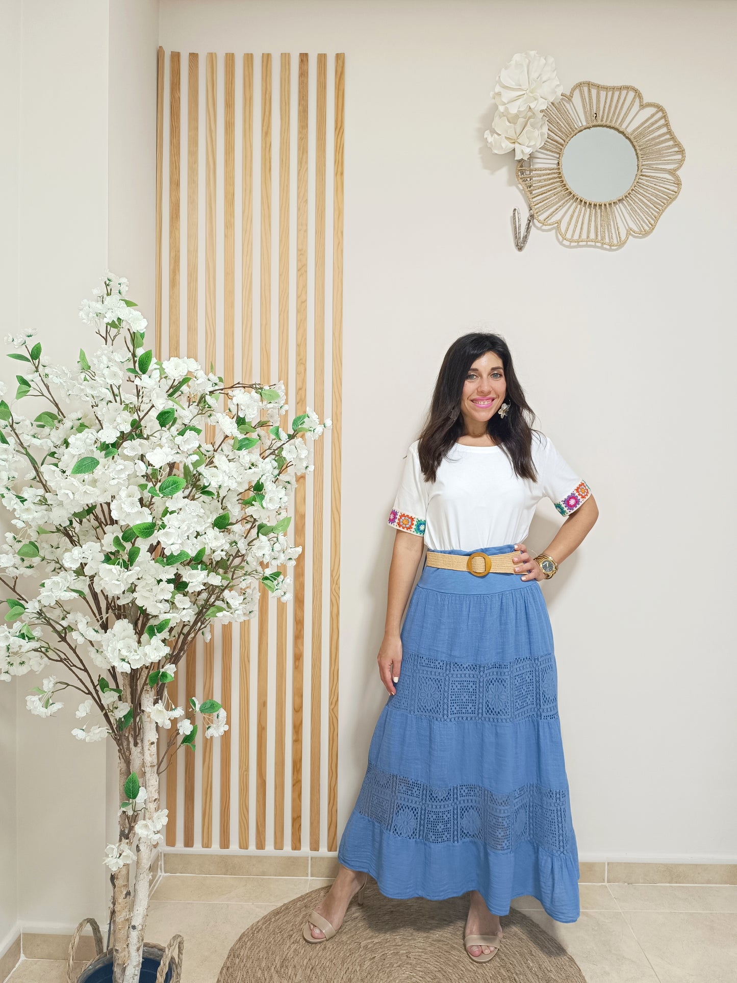 Falda Ibiza azul tejano