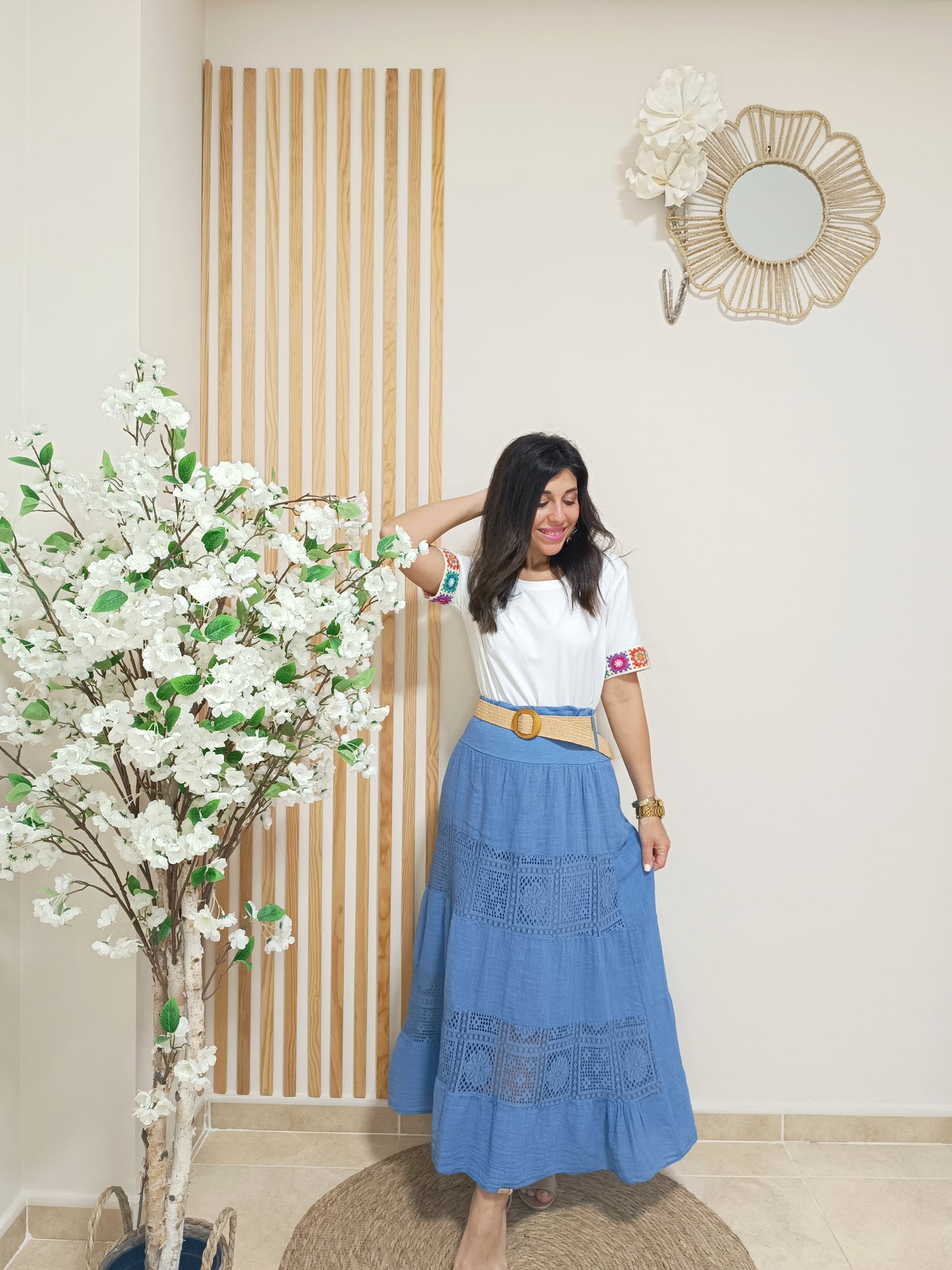 Falda Ibiza azul tejano