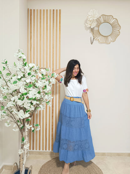 Falda Ibiza azul tejano