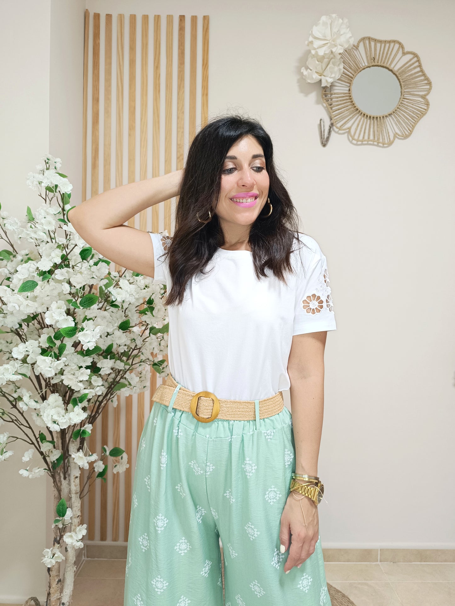 Pantalón Carlota verde mint