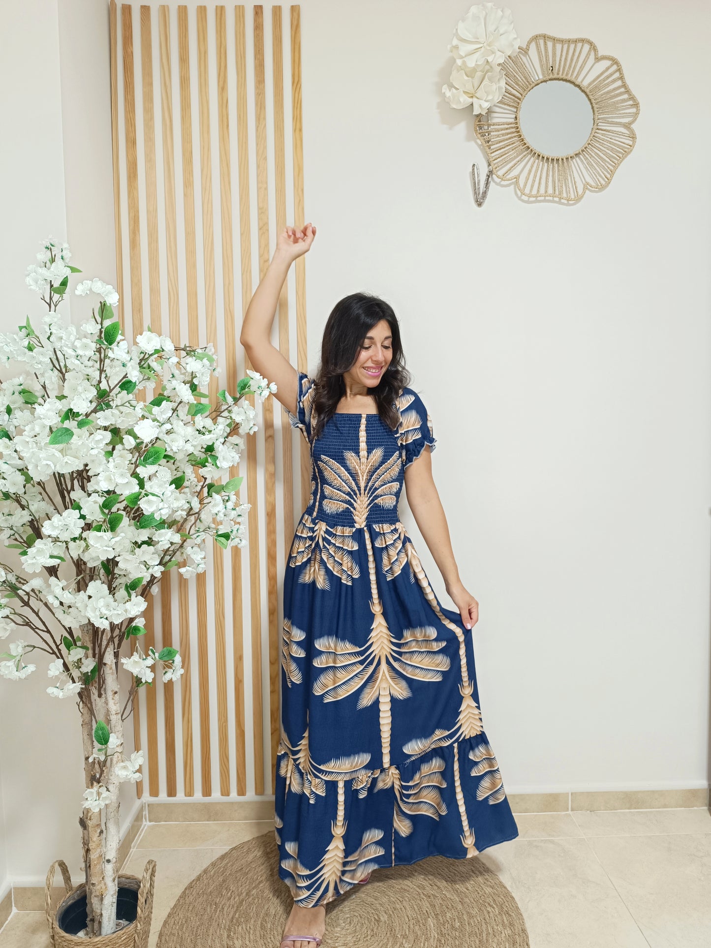 Vestido Mil Palmeras azul marino