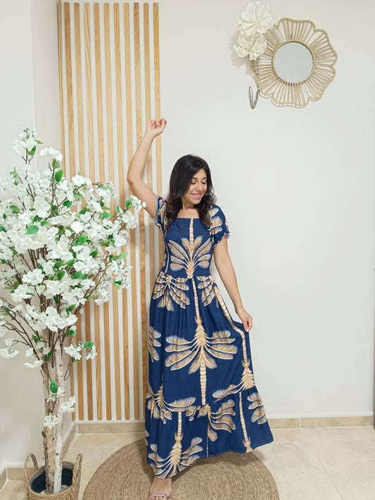 Vestido Mil Palmeras azul marino