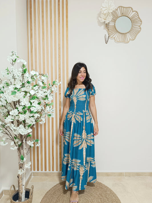 Vestido Mil Palmeras turquesa