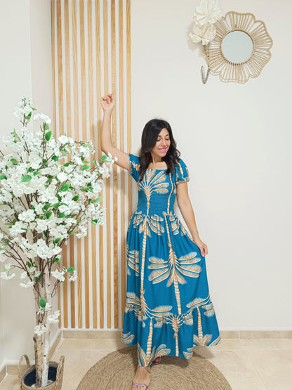 Vestido Mil Palmeras turquesa