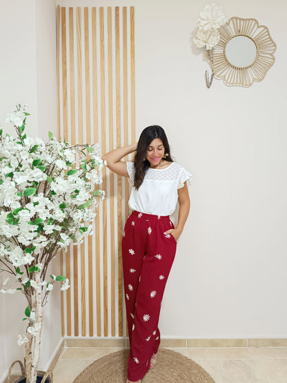 Pantalón Dalia granate