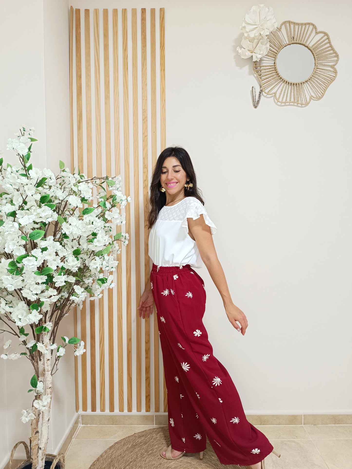 Pantalón Dalia granate