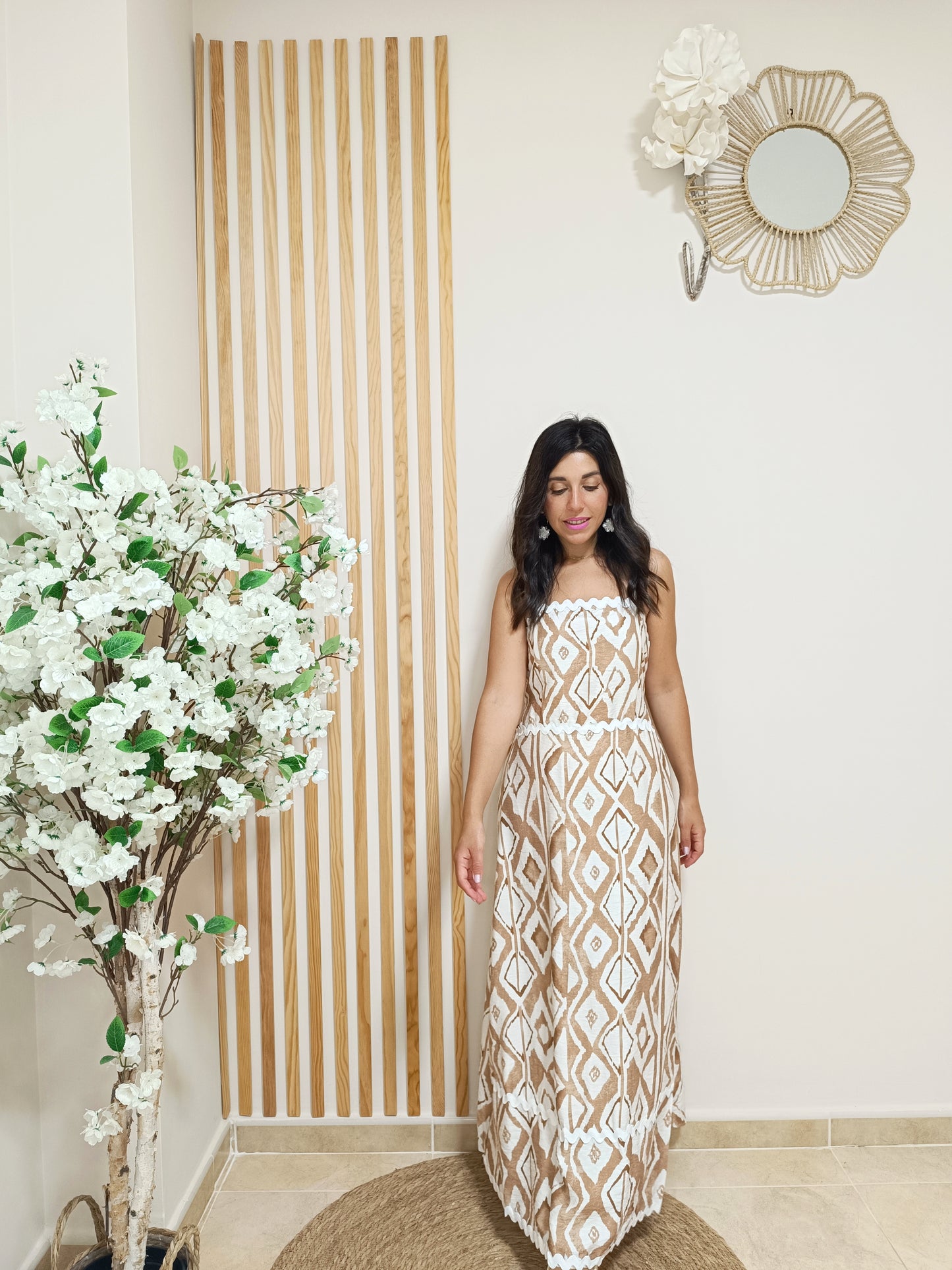 Vestido Creta cámel